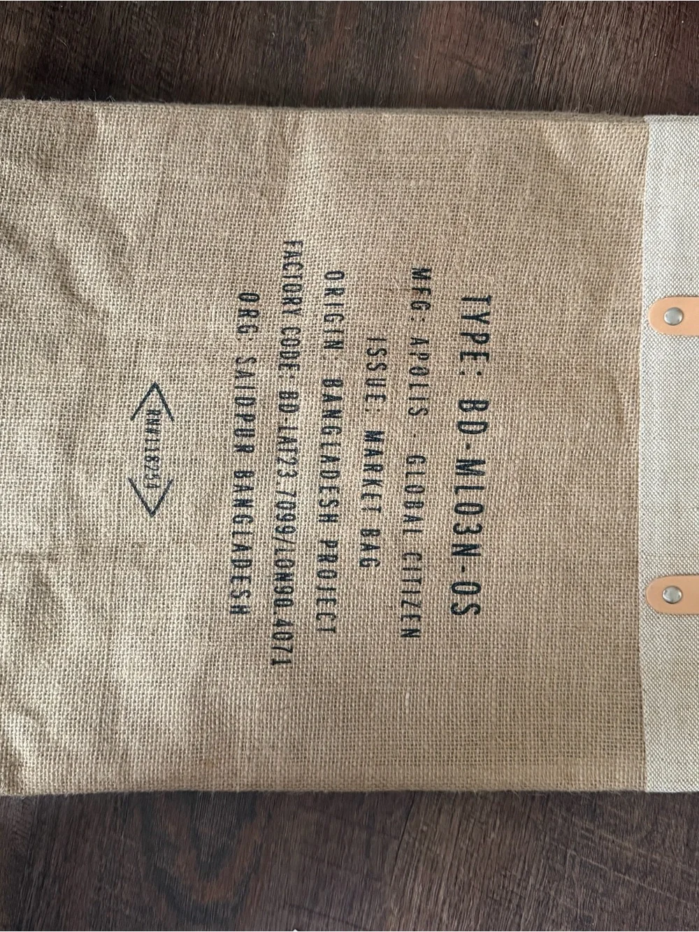 Apolis Global Citizen “Cornell University”  Burlap Tote with Leather Handles